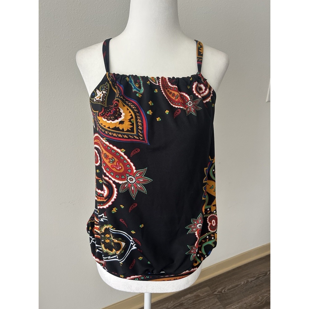 Y2K Floral Paisley Open Back Top Whimsy Festival Rave Boho